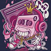 Music King Ein Projekt aus dem Bereich Kreativität, Zeichnung, Kunstleitung, Design, Design von Figuren, Grafikdesign, Traditionelle Illustration und Digitale Illustration von Fernando Sala Soler - 11.02.2019