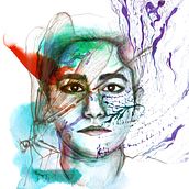 Retrato con libélula. Portrait Drawing, and Creativit project by gmorata - 02.14.2019