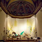 Pintura Mural Capilla Sant Roc, Valls. Interior Architecture, Street Art, Fine Arts, Set Design, and Painting project by Helena Basagañas - 02.14.2018