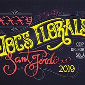 Cartel Jocs Florals Sant Jordi 2019. Un proyecto de Lettering de Sara Costa - 18.02.2019