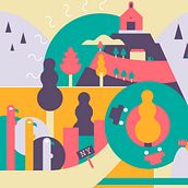 Landscape Ibi - Alicante. Vector Illustration project by Luisa Sirvent - 02.20.2019