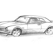 BOCETOS PARA PROYECTO DE DISEÑO DE CHEVROLET CAMARO. (SKETCHES FOR CAMARO PROYECT DESIGN).. Pencil Drawing, Design, Automotive Design, Traditional illustration, and Digital Illustration project by Sergio Gimeno Martínez - 02.20.2019