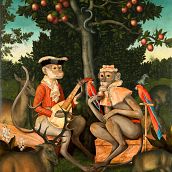 Adán y Eva. Traditional illustration, and Painting project by Julio Loborda - 01.26.2019