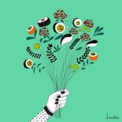 Ramo Sushi. Digital Illustration project by Fernanda Arce - 02.28.2019