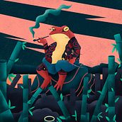 Kaeru. Character Design, Graphic Design, Traditional illustration, and Digital Illustration project by Adrián Balastegui - 03.04.2019