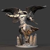 miniatura de "Horus" para juego de mesa Against the Gods 3D . 3D, Game Design, Character Design, 3D Character Design, Sculpture, and 3D Modeling project by Julio Carrillo - 03.05.2019