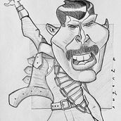 El irrepetible Freddie (A kind of magic). Pencil Drawing, and Portrait Drawing project by David Eugenio - 03.06.2019