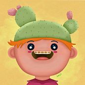 Niño cactus. Traditional illustration, and Digital Illustration project by Alicia Mariana Manjarrez Ceron - 03.09.2019