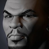 Mike Tyson (escultura). Een project van 3D,  Concept art, 3D-karakterontwerp, Beeldhouwwerk y  3D-modellering van Aarón Ramos Pardal - 10.03.2019