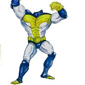 para la portada de mi proyecto de comic, LAS ZARPADAS AVENTURAS DE TUCUMAN, utilice la anatomia de un superheroe idealizado para obtener una satirica escena posterior. Comic project by Ricardo Silva - 03.12.2019