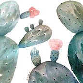 Cactus para Kika, zoom. Watercolor Painting project by Paula Rodríguez Fernández - 03.13.2019