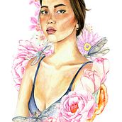 Mi Proyecto del curso: Retrato ilustrado en acuarela: ASIAN WOMENS. Fine Arts, Creativit, Drawing, Portrait Drawing, Traditional illustration, Digital Illustration, Watercolor Painting, and Photo Retouching project by Amanda Sanchez Selma - 03.18.2019