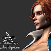 Triss Merigold Fanart Figura. 3D, Concept Art, 3D Character Design, 3D Modeling, and Video Games project by Alicia Salvatierra Corpas - 03.05.2019
