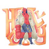 HellBoy. Un proyecto de Caligrafía, Cómic, Concept Art, Creatividad, Diseño de moda, Diseño de personajes, Diseño gráfico, Ilustración tradicional, Ilustración digital, Lettering y Publicidad de paolo pennacchio - 27.03.2019
