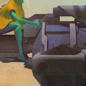Desert Speeder Ein Projekt aus dem Bereich 3D, Concept Art und Traditionelle Illustration von Alvaro Alonso Sánchez - 30.03.2019