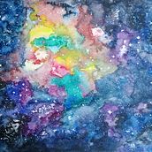 Técnicas modernas de acuarela - Creación de una Galaxia. Watercolor Painting project by Alvaro Molero - 03.31.2019