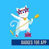 Badges for app "Zeitgold". Projekt z dziedziny Design, Projektowanie graficzne, Trad, c, jna ilustracja, Ilustracja c, frowa i Grafika wektorowa użytkownika Yan Moryachok - 01.04.2019