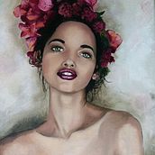 Mujer con flores. Painting project by Inma Jara - 04.02.2019