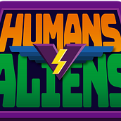 Humans VS Aliens el videojuego . Desain Logo, Ilustrasi Vektor, Dan Tipografi proyek oleh Abel Arroyo Fuentes - 03.28.2017