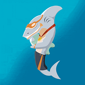Diseño e ilustración de personajes increíbles: El Tiburón de Churubusco. Un proyecto de Animación, Animación 2D, Animación de personajes, Diseño de personajes e Ilustración digital de Pablo Zazueta Barajas - 09.04.2019