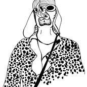 Kurt - Ilustración digital b&n. Ilustração digital projeto de vanesa guarino - 05.04.2019