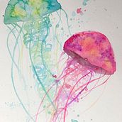 Mis Medusas. Watercolor Painting project by Gaby R - 04.14.2019