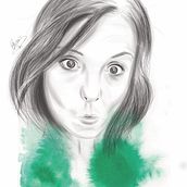 Begoña en digital. Desenho de retrato, Ilustração digital, e Pintura em aquarela projeto de María D. Muruaga - 16.04.2019
