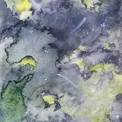 Mi Proyecto del curso: Técnicas modernas de acuarela. Galaxia X . Creativit, and Watercolor Painting project by Mar Sánchez - 04.25.2019