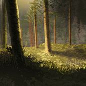 Escondido en el bosque. Fine Arts, and Digital Illustration project by Carlos Barba Rodriguez - 04.25.2019