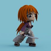 Fanart chibi Kenshin . % ismael_panadero tarafından hazırlanan 3D, 3D Karakter Tasarımı, Ve 3D Modelleme projesi - 04.27.2019