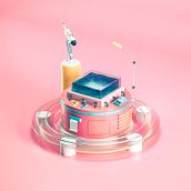 Observation Machine. 3D, Design, Graphic Design, Traditional illustration, and Digital Illustration project by David Gil - 04.29.2019