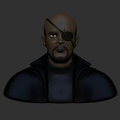 Nick Fury. Mi Proyecto del curso: Modelado de personajes en 3D. 3D Modeling project by Marco Loreto - 05.04.2019