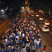 Marcha estudiantil en Medellin por el asesinato del estudiante Dilan Cruz en Bogota.. Un projet de Photographie documentaire de Noel Vegas - 17.04.2020