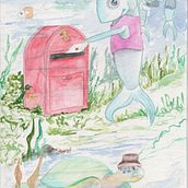 La lubina Josefina, campeona de voleiglobo. Un proyecto de Diseño de personajes, Ilustración tradicional e Ilustración infantil de Diana Sobrado - 10.05.2016