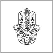 Diseño de Tatuaje - Mano de Hamsa. Design, and Digital Illustration project by Paola Ruiz - 05.10.2019