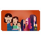 Mi familia geométrico-minimalista. Traditional illustration project by Jesús Méndez - 05.16.2019