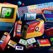 Iconos ochenteros. 3D, Art Direction, and Digital Illustration project by Alejandro López Becerro - 05.22.2019