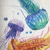Actividad Medusas - Técnicas de Acuarela. Un proyecto de Pintura a la acuarela de carlam-cv - 25.05.2019