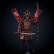 Samurai - Personaje Real Time. Un proyecto de 3D, Diseño de personajes 3D, Modelado 3D, Videojuegos y Animación 3D de Albert Patru - 29.05.2019