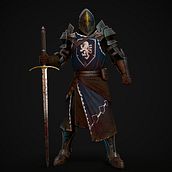 Knight - Personaje Real Time. Un proyecto de 3D, Diseño de personajes 3D, Modelado 3D, Videojuegos y Animación 3D de Albert Patru - 29.05.2019