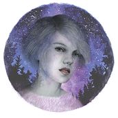 Nocturna . Fine Arts, Pencil Drawing, Artistic Drawing, Portrait Drawing, Realistic Drawing, Traditional illustration, Digital Illustration, and Watercolor Painting project by Alicia Poveda - 05.31.2019