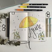 Mi Proyecto del curso: Plan with me June//Bullet Journal//2019. Calligraph, Creativit, Drawing, Pencil Drawing, Design, Traditional illustration, T, and pograph project by Marce Jerez Yol - 06.03.2019