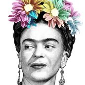 Frida Kahlo. Een project van  Artistieke tekening,  Portrettekening, Realistische tekening y Digitale illustratie van Pako Martinez - 12.06.2019
