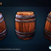 Stylized Wooden Barrel Prop. 3D, 3D Modeling, and Video Games project by Alexander Campos - 06.13.2019