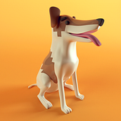 Perrito píxel. 3D, Animação 3D, Animação de personagens, Criatividade, Design de brinquedos, Design de personagens, Design de personagens 3D, e Modelagem 3D projeto de Mar Paz - 14.06.2019
