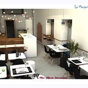 Coffee shop La Margarita Azul. Interior Design project by Mar Marín - 03.20.2019
