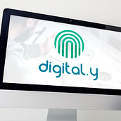 DIGITAL.Y - Naming+ identidad corporativa + verbal. Br, ing, Identit, Design, Logo Design, Graphic Design, Marketing, Digital Marketing, Naming, T, and pograph project by Alejandro Martín - 06.17.2019