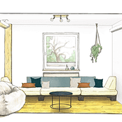 Cabina urbana - Apartamento privado en Düsseldorf. Interior Design, and Traditional illustration project by Laura González Caballero - 02.12.2021