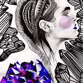 Blue. Un proyecto de Bordado, Dibujo a lápiz e Ilustración tradicional de Nicole Lopez - 23.06.2019