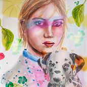 Retrato ilustrado en acuarela. Un proyecto de Bellas Artes, Collage, Creatividad, Dibujo, Dibujo a lápiz, Dibujo artístico, Dibujo de Retrato, Diseño de personajes, Diseño editorial, Fotografía digital, Ilustración tradicional, Ilustración digital, Pintura, Pintura a la acuarela y Post-producción fotográfica		 de Pablo Gonzalez Conde - 29.06.2019